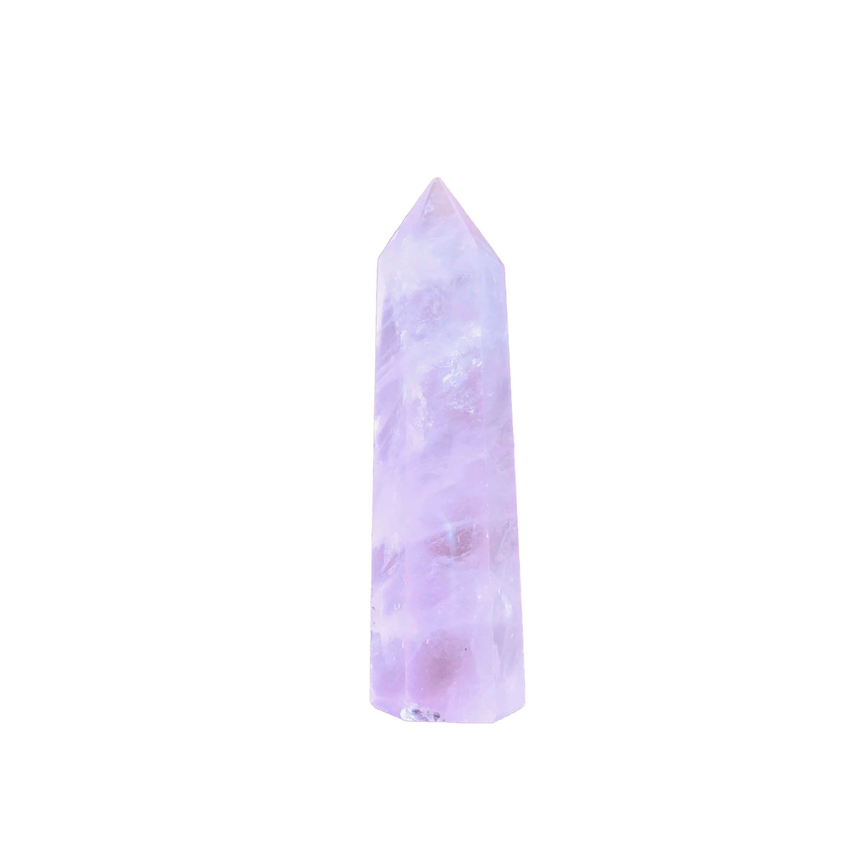 Punta de Cuarzo Rosa - 6 cm hexagonal